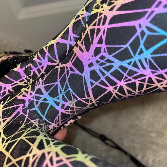 Pleaser ADORE-1020REFL, Exotic Lace-Up Front Ankle Boot Stripper **DAMAGED** - Picture 12 of 15